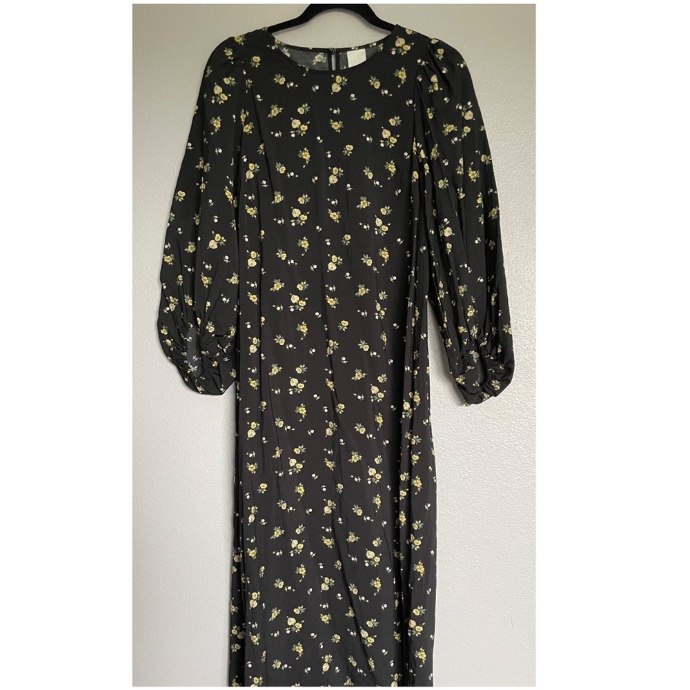 H&M - Floral Print Dress with Balloon Sleeves